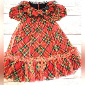 Angel's Face plaid tulle Christmas dress